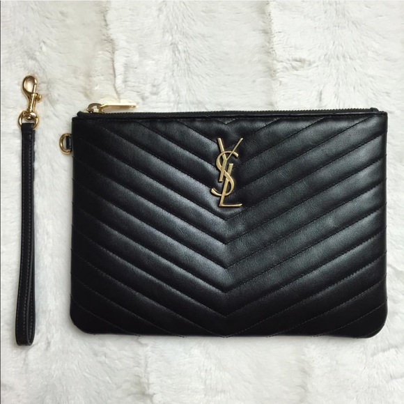 ❌SOLD❌ YSL MATELASSÉ LEATHER POUCH - Picture 1 of 7